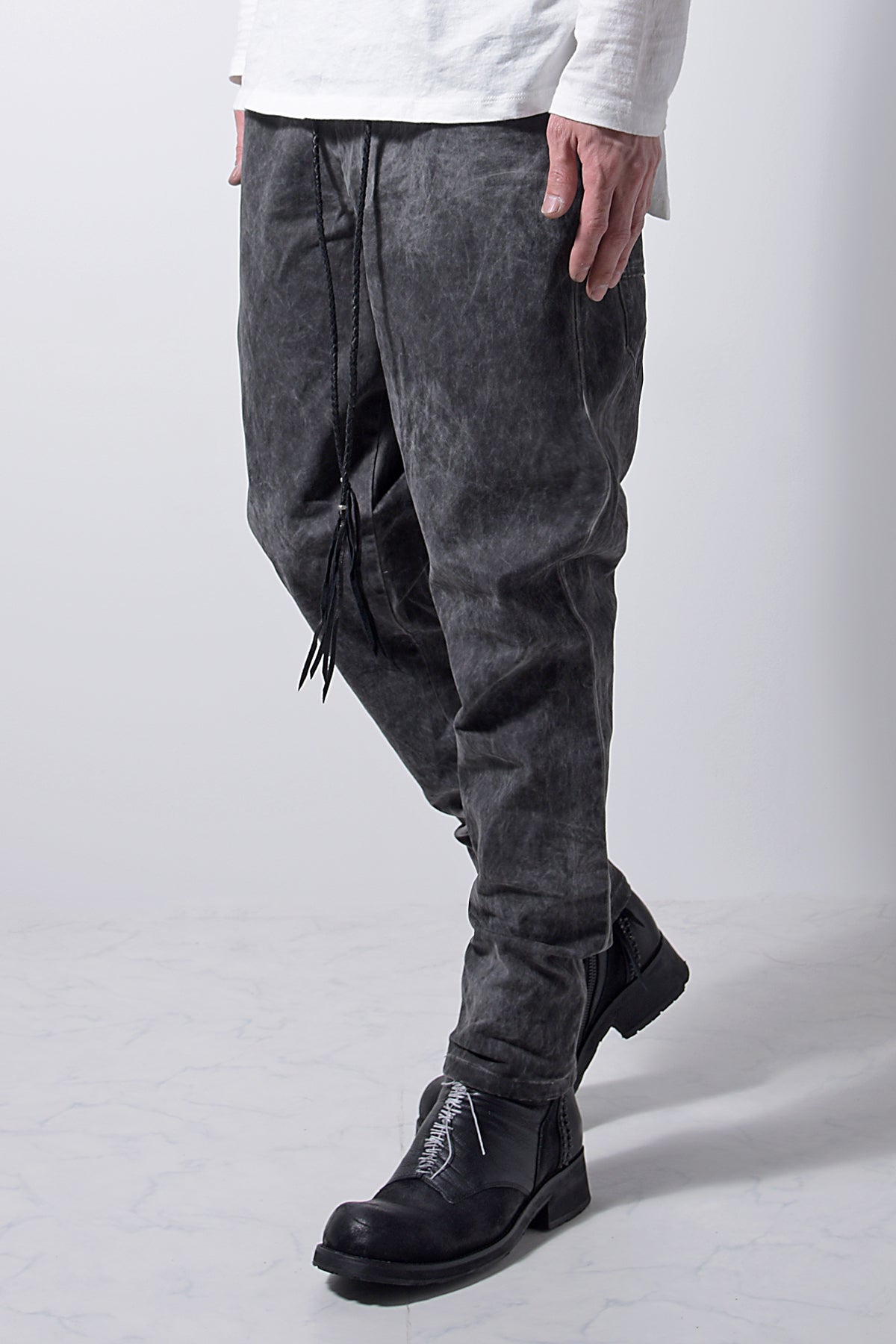 2202-PT01A Drop Crotch Pants Charcoal