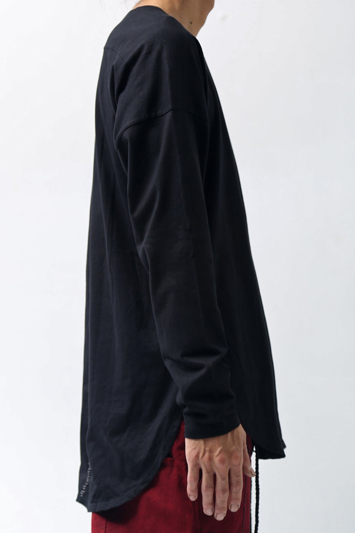 1902-CT02/LS Back Stitch Crush Cut / LS Black