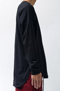 1902-CT02/LS Back Stitch Crush Cut / LS Black