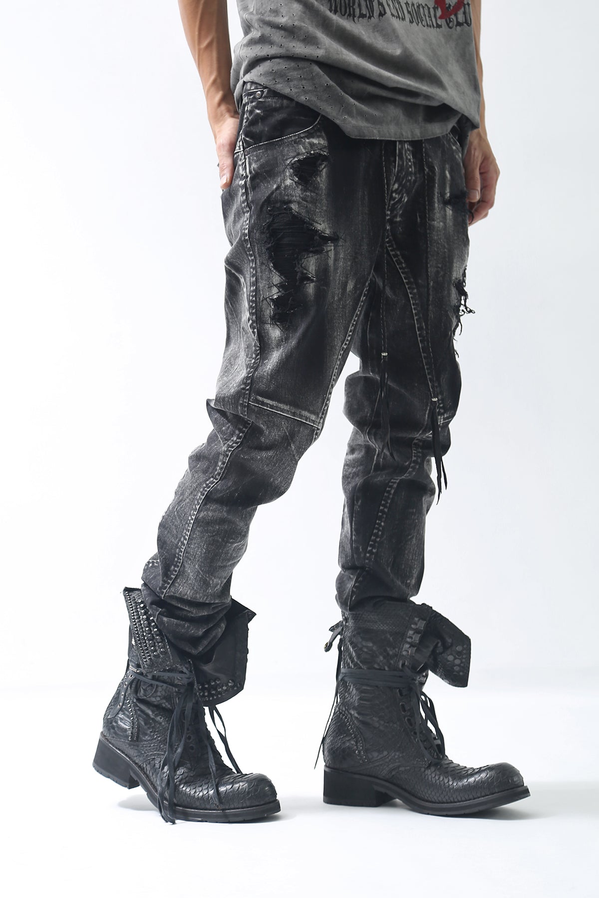 KMRii ケムリ 2019 AW Discharged Crush Pants ディスチャージド