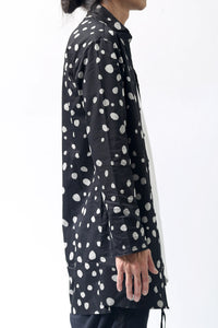 1902-SH01 Polka Dot Long Shirt Black