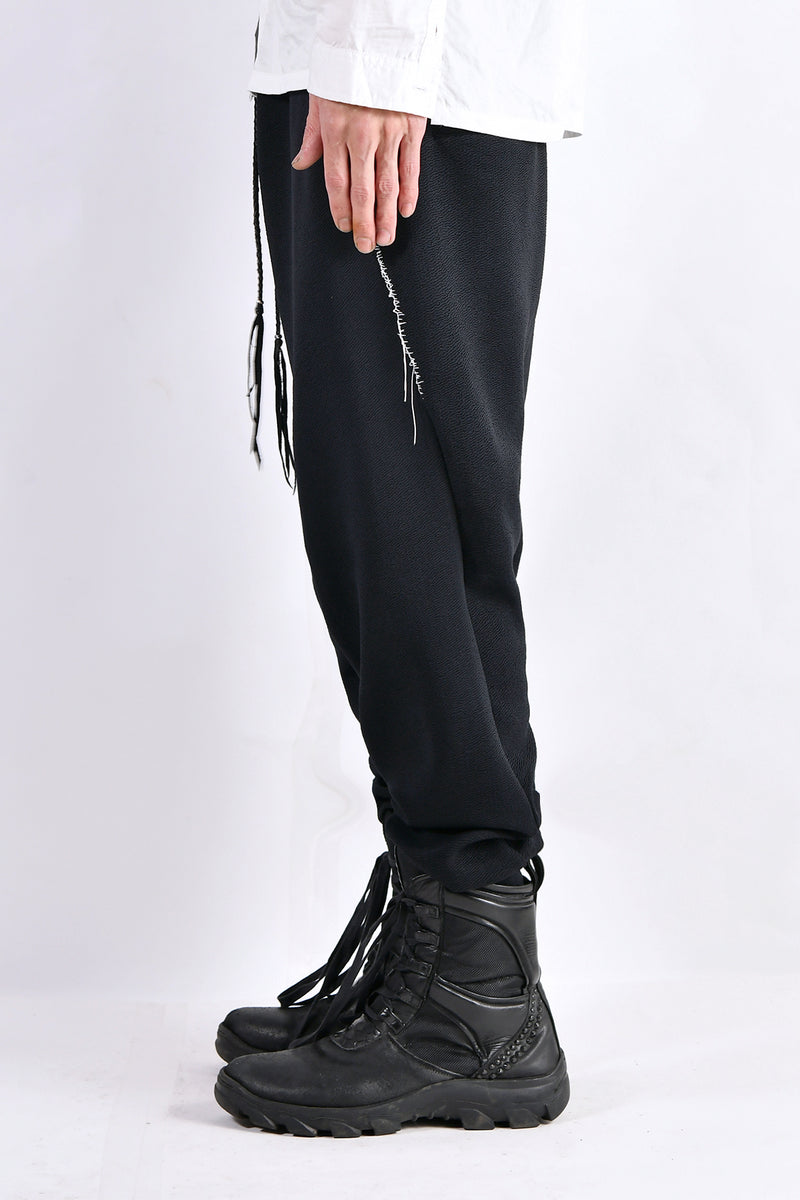 2102-PT06 Nylon Stretch Track Pants Black