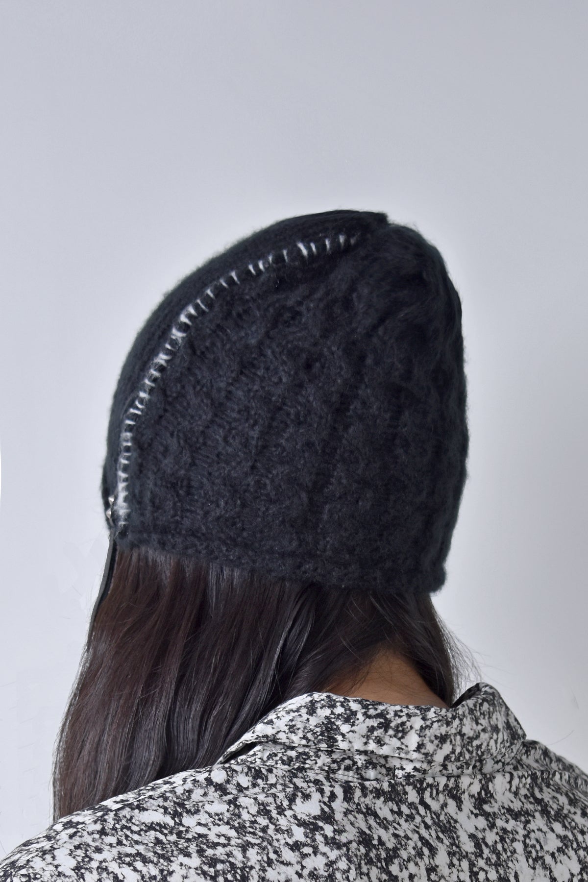 KMRii ケムリ 2020 AW Cable Mohair Beanie 02 Black ケーブル モヘア