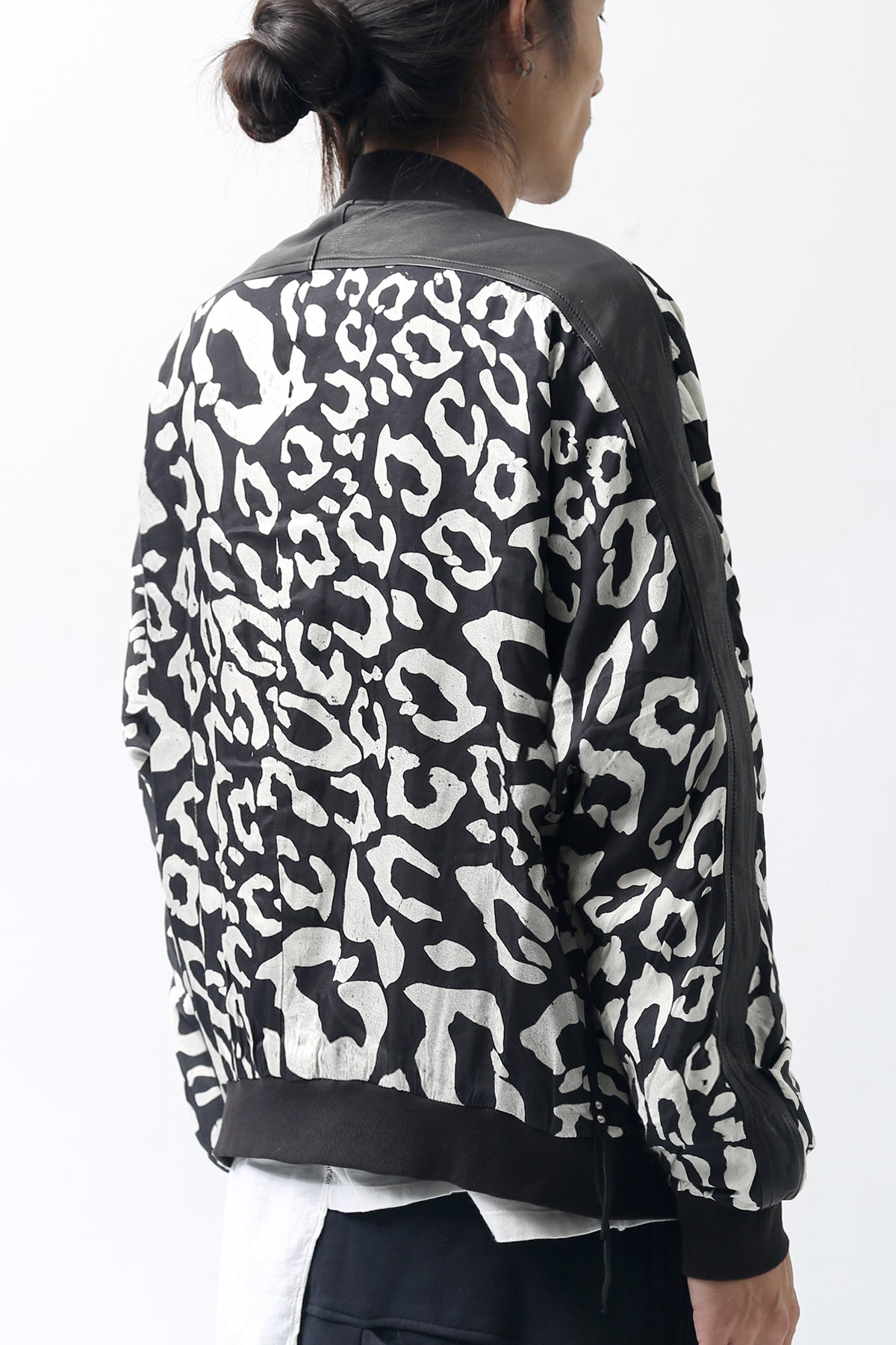 1902-JK05 Leather Combi Dolman JKT / LP Black