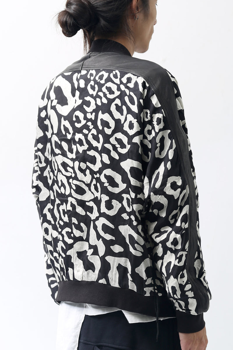 1902-JK05 Leather Combi Dolman JKT / LP Black