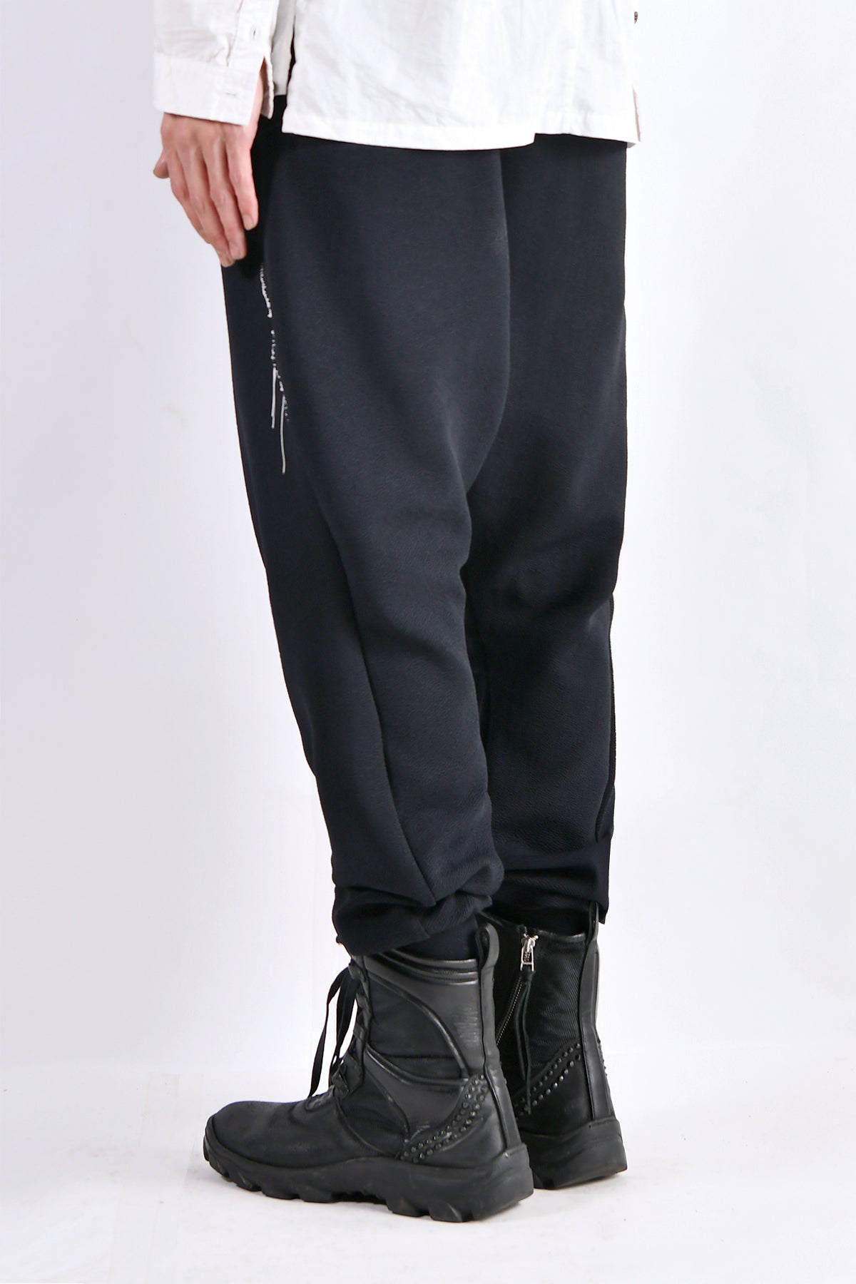 2102-PT06 Nylon Stretch Track Pants Black