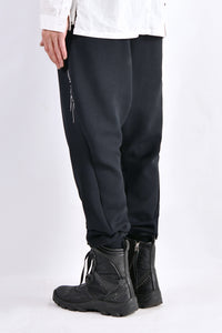 2102-PT06 Nylon Stretch Track Pants Black