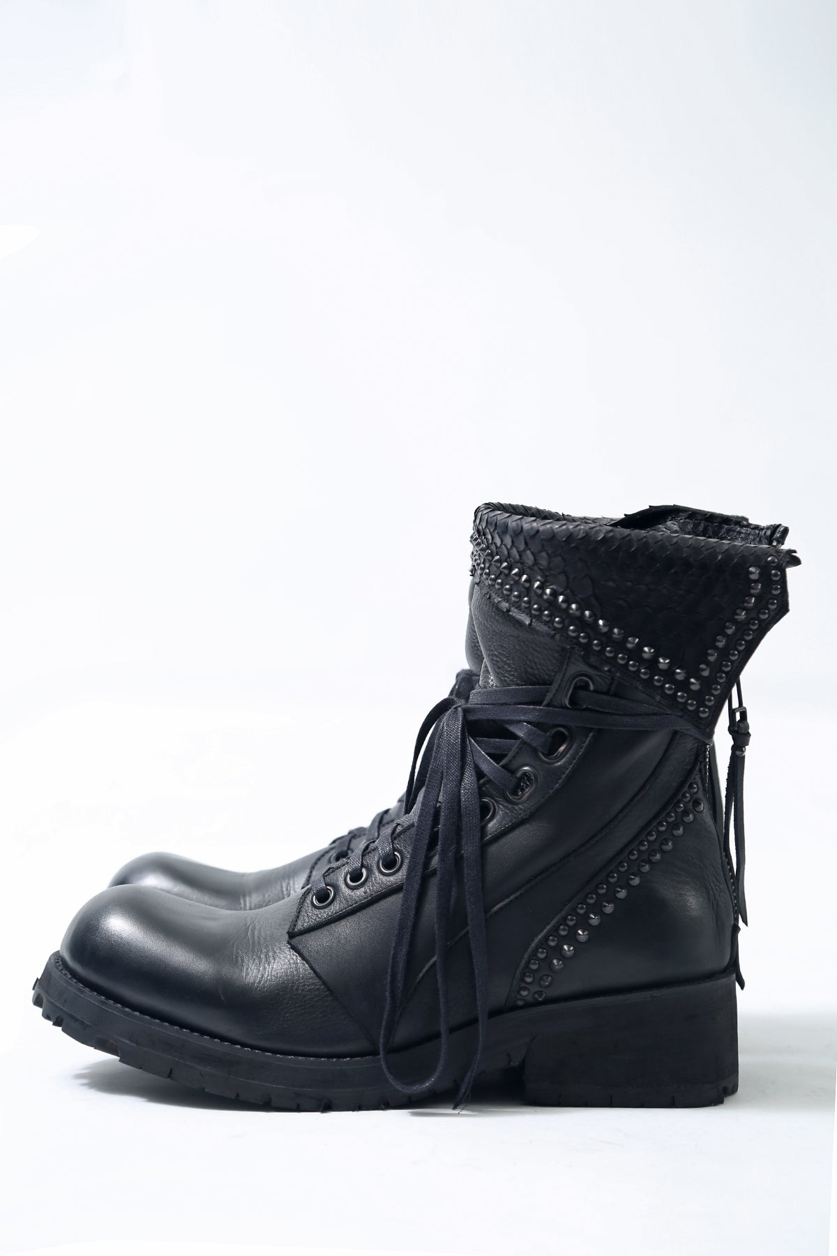 KMRii ケムリ Crush Chrome Boots 03 クラッシュ クロム ブーツ レザー