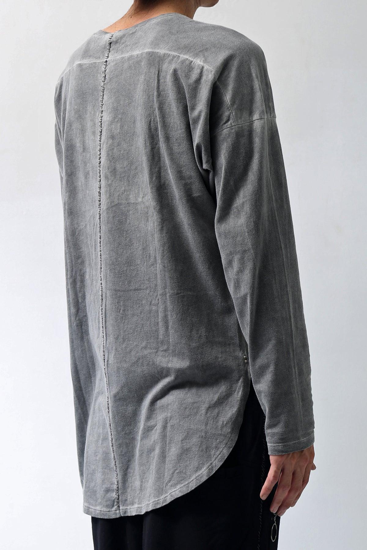 1902-CT02/LS Back Stitch Crush Cut / LS Charcoal