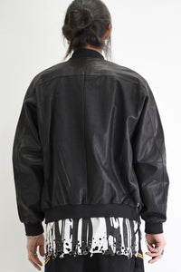 1901-JK05 Mesh Leather MA-1 Black