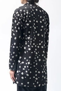 1902-SH01 Polka Dot Long Shirt Black