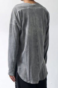 1902-CT02/LS Back Stitch Crush Cut / LS Charcoal