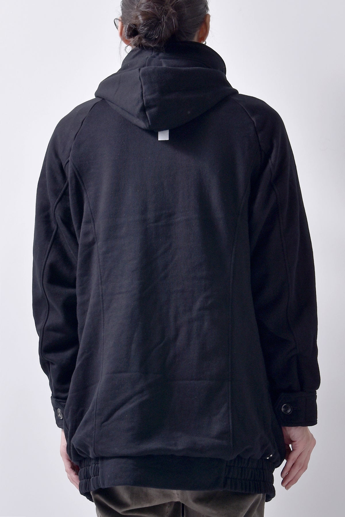 2102-JK03C Hooded Fleece Coat Black