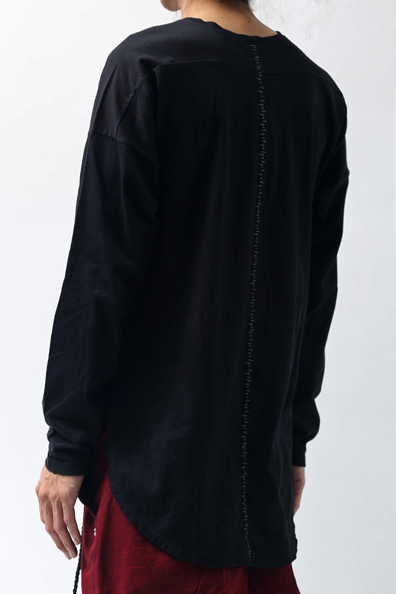 1902-CT02/LS Back Stitch Crush Cut / LS Black
