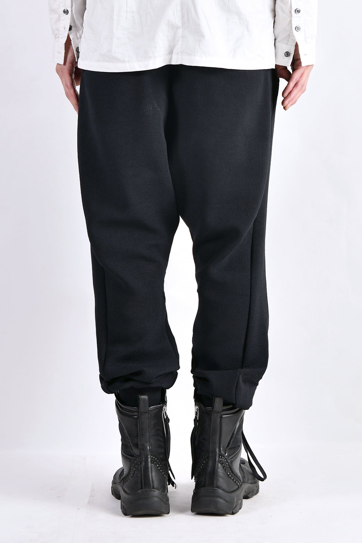 2102-PT06 Nylon Stretch Track Pants Black