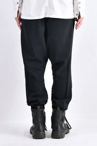 2102-PT06 Nylon Stretch Track Pants Black