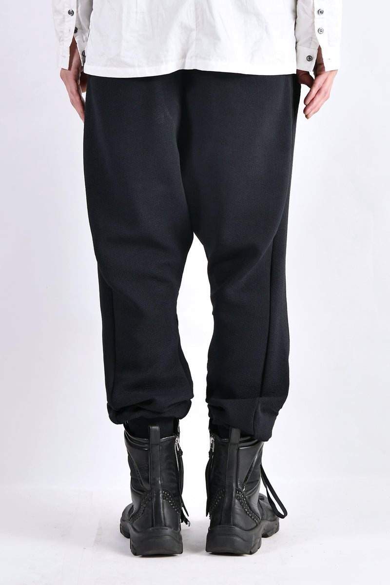 2102-PT06 Nylon Stretch Track Pants Black