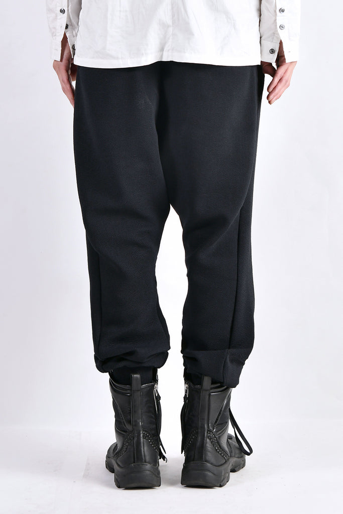 2102-PT06 Nylon Stretch Track Pants Black