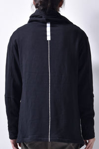 2102-JK04 Hooded Over Fleece Coat Black