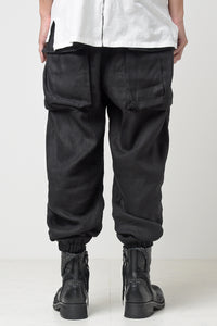 2301-PT03 Linen Lazy Pants Black