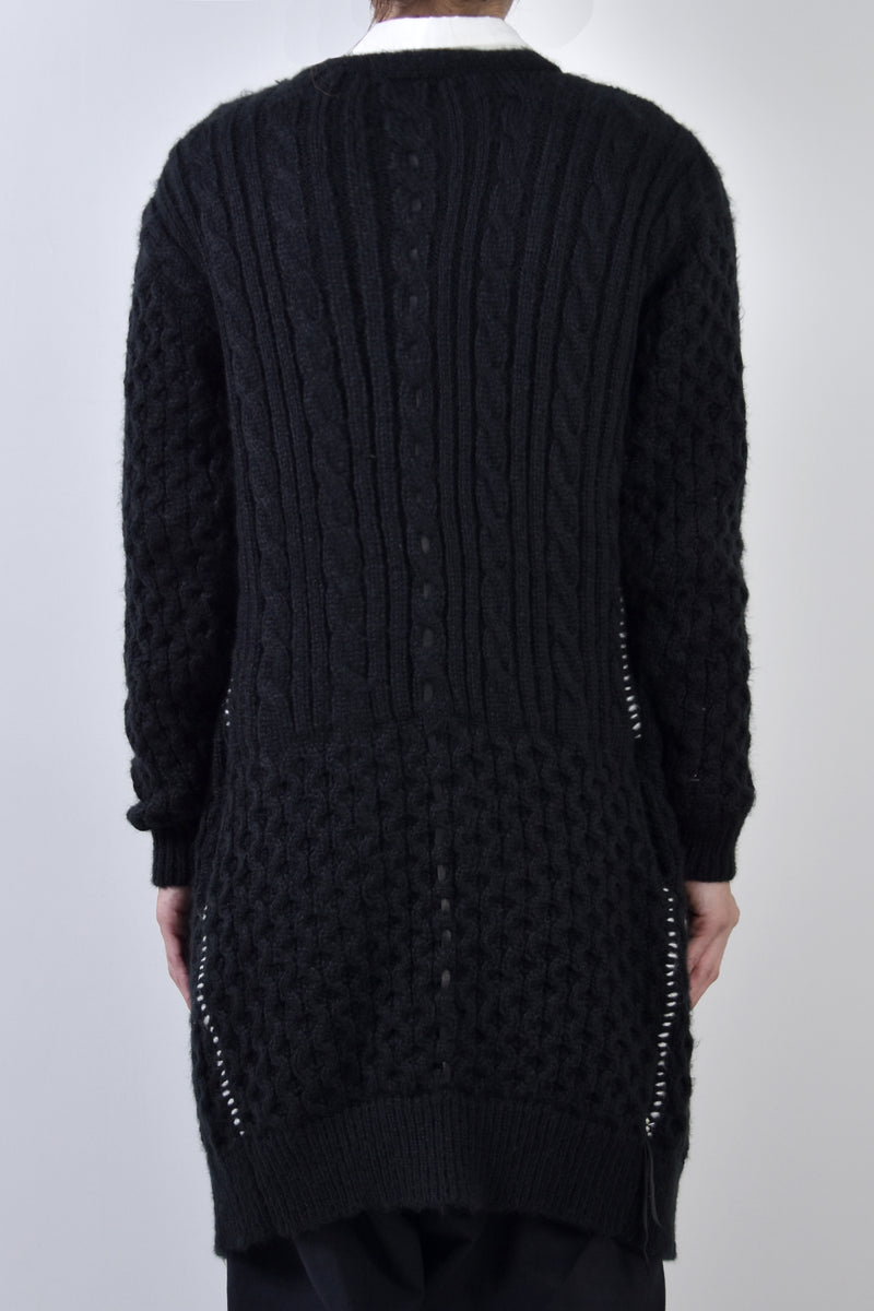 2002-KT03 Cable Combi Mohair Long CD Black