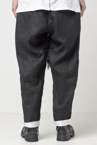 2301-PT04 Linen Lazy Layered Pants Black