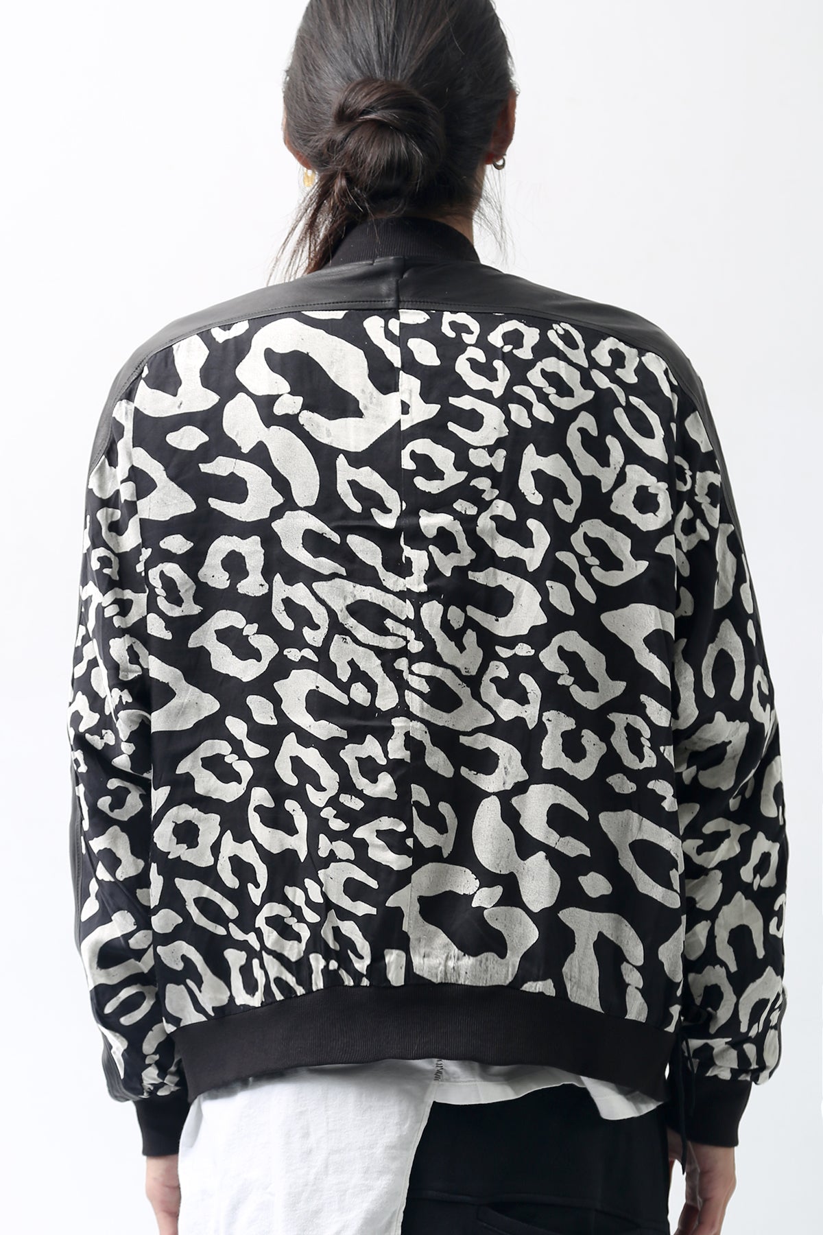 1902-JK05 Leather Combi Dolman JKT / LP Black