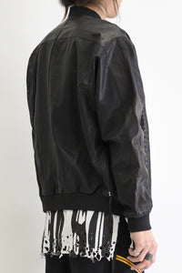 1901-JK05 Mesh Leather MA-1 Black