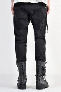 1702-PT02A Crush Skinny Twill Pants 07A Black