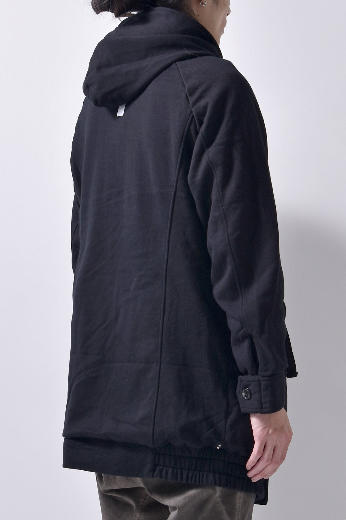 2102-JK03C Hooded Fleece Coat Black