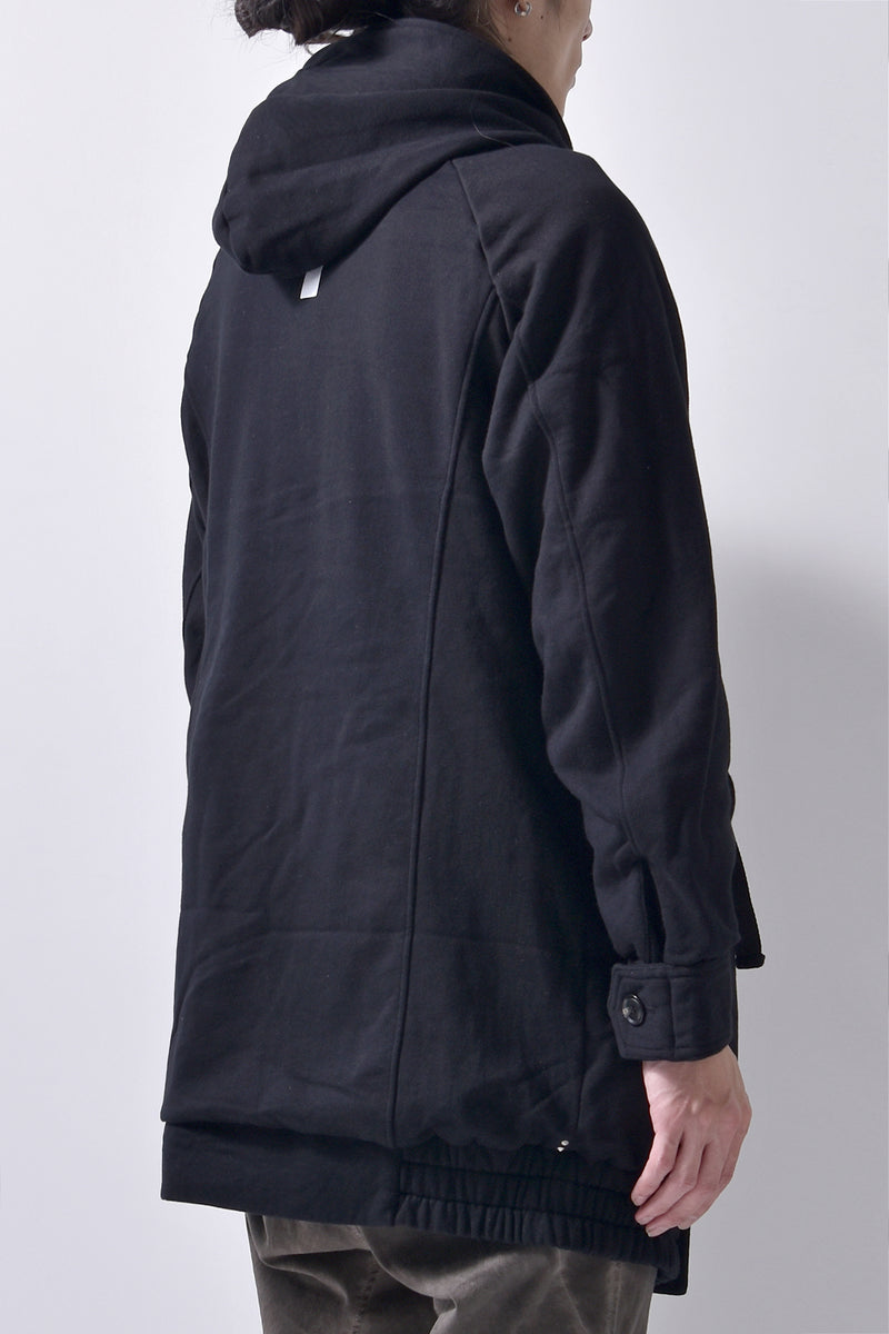 2102-JK03C Hooded Fleece Coat Black