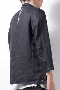 2201-JK04A Back Stitch Cropped Sleeve JKT Black