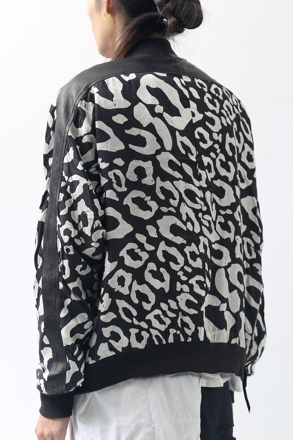 1902-JK05 Leather Combi Dolman JKT / LP Black