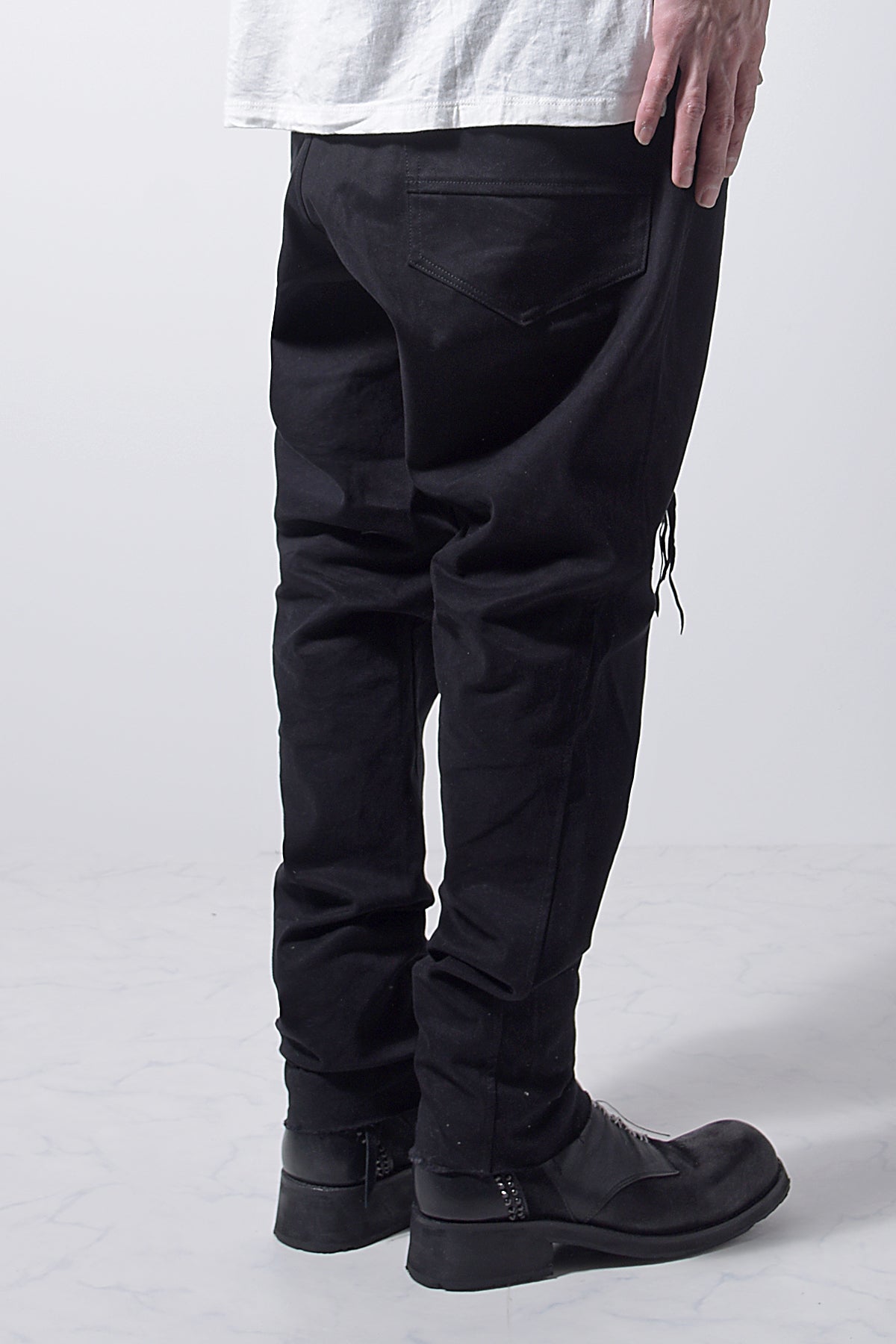 2202-PT01A Drop Crotch Pants Black