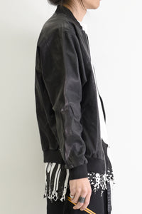 1901-JK05 Mesh Leather MA-1 Black