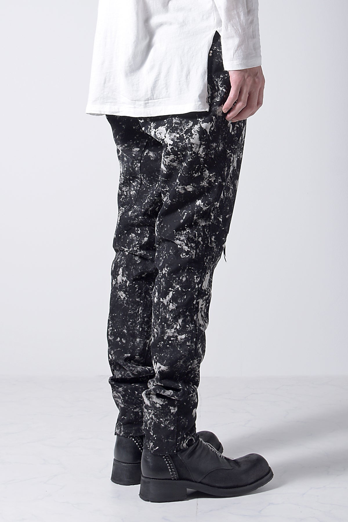 2202-PT08B Flake Discharged Stretch Pants 05