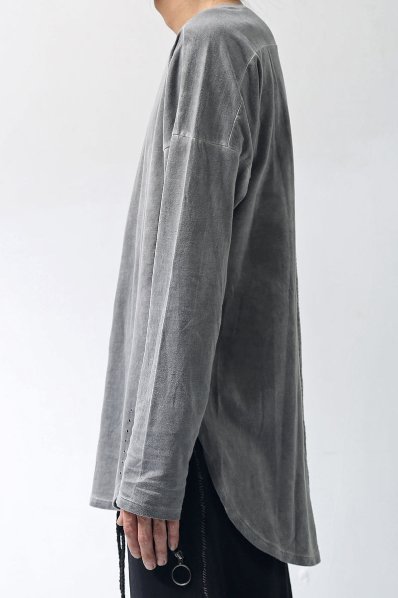 1902-CT02/LS Back Stitch Crush Cut / LS Charcoal