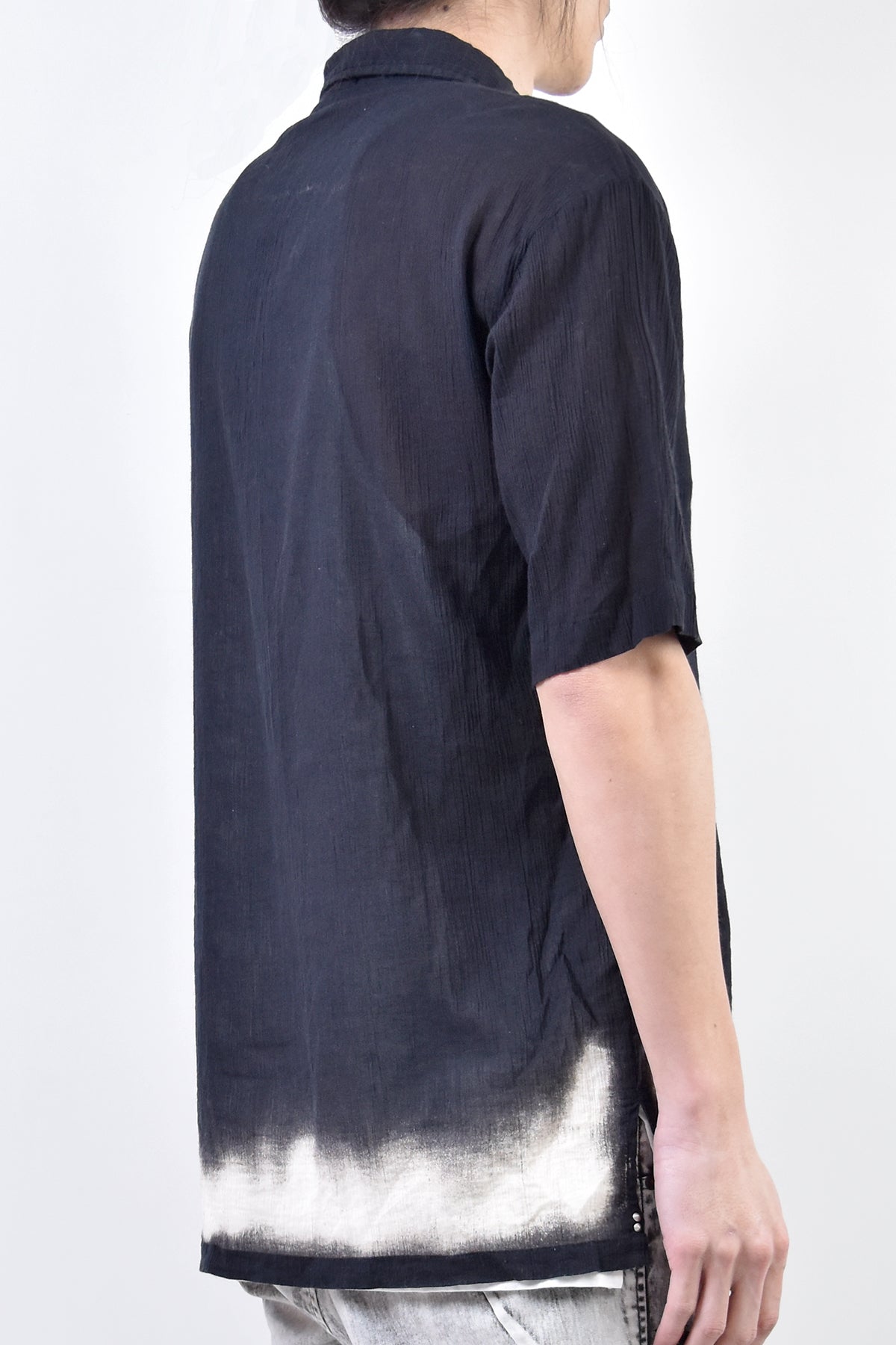 2101-SH04B Discharged Crepe Cotton Slim Shirt 01