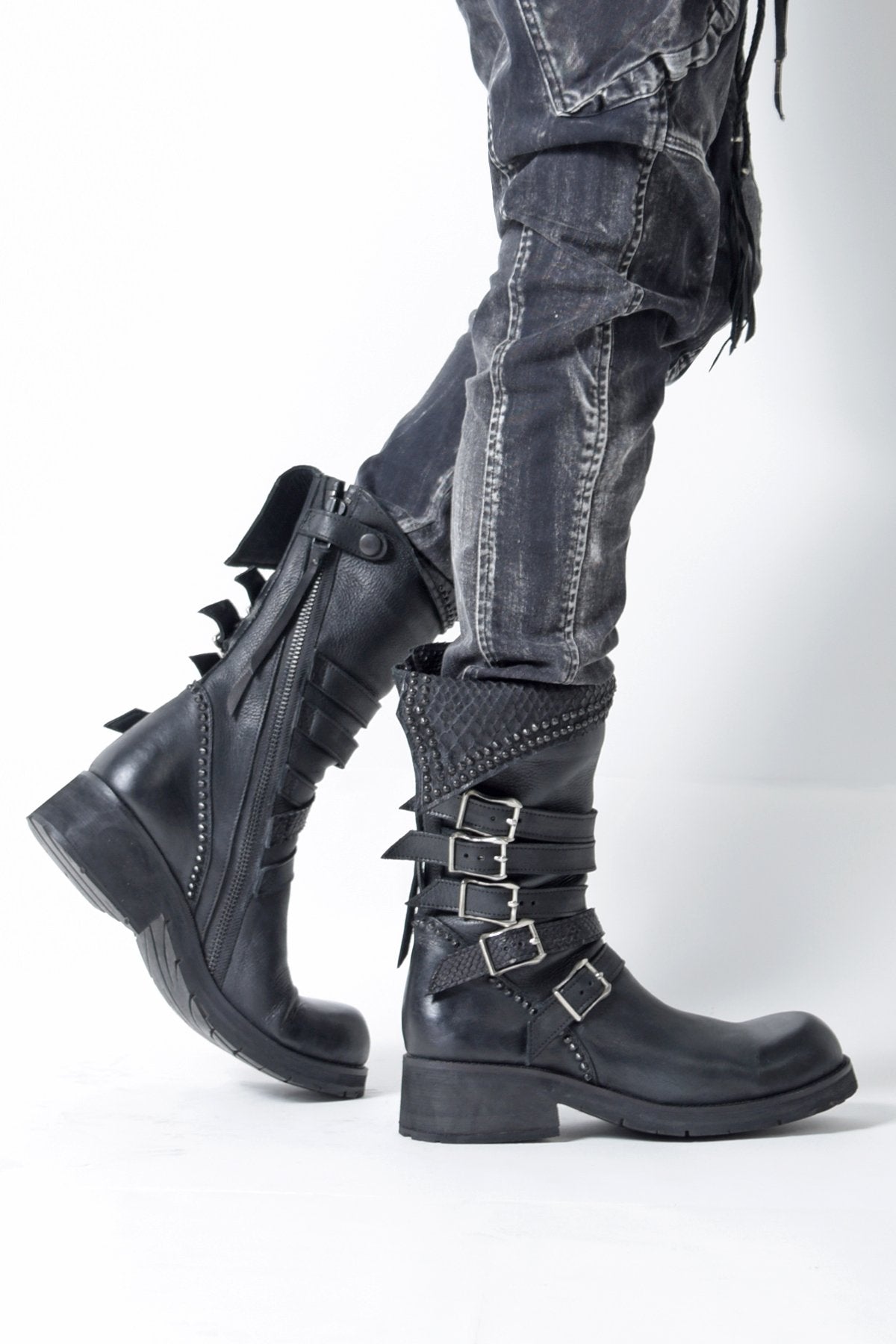 靴 KMRii Crush Strap Boots KMRii ケムリ Crush Strap Boots 02 クラッシュ ストラップ ブーツ