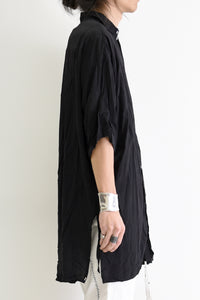 1901-SH03B Tesla Rayon Lazy Shirt Black