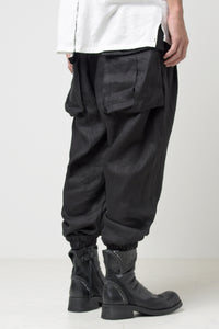 2301-PT03 Linen Lazy Pants Black