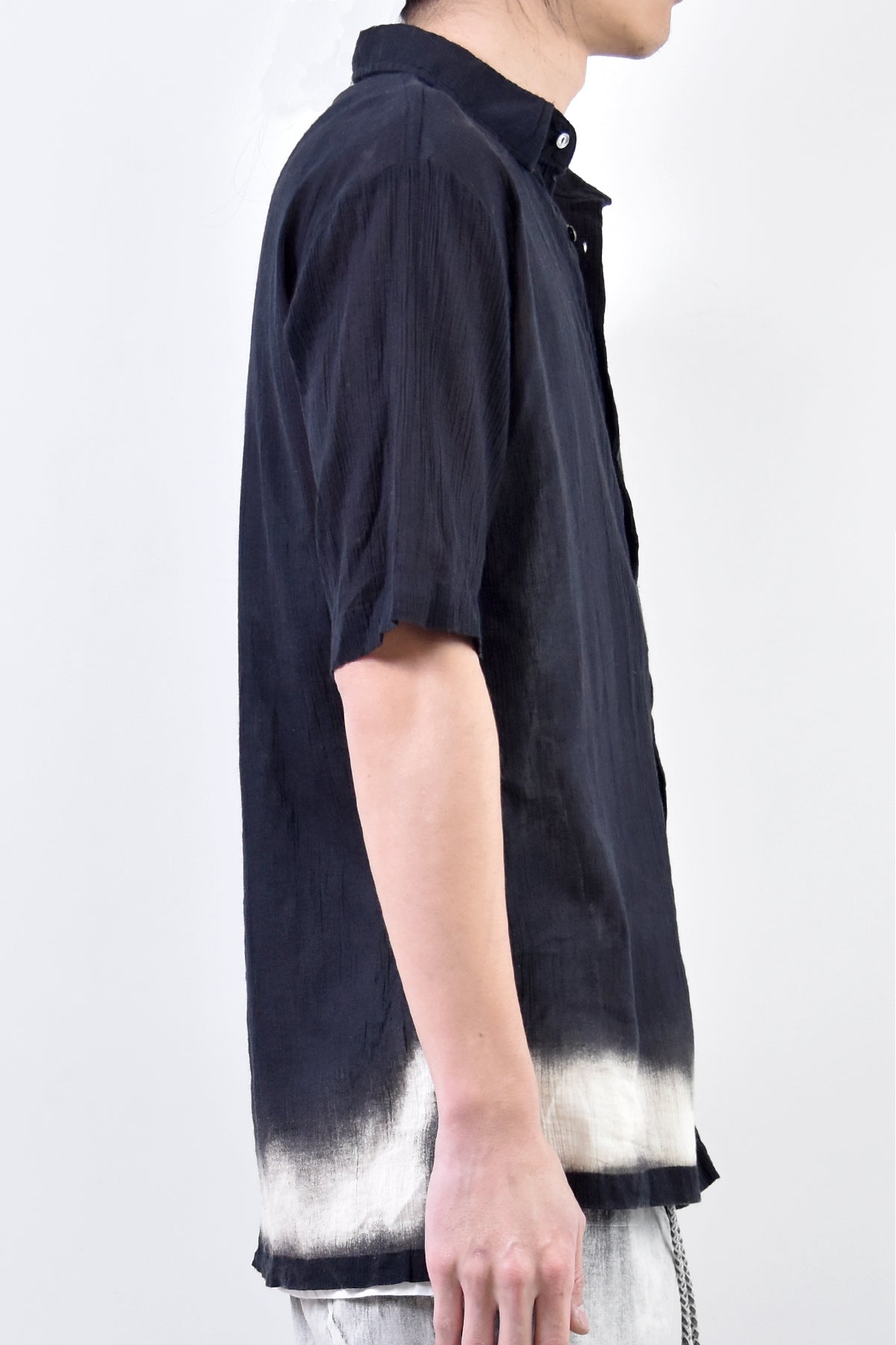 2101-SH04B Discharged Crepe Cotton Slim Shirt 01