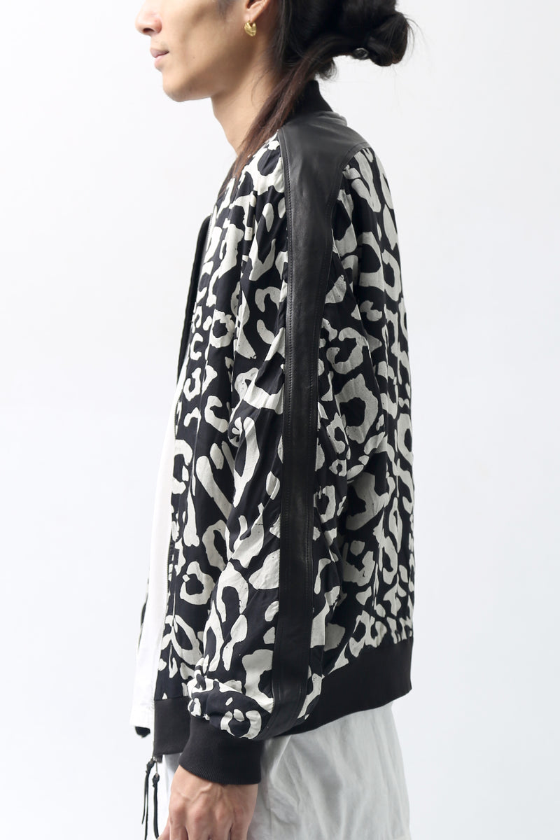 1902-JK05 Leather Combi Dolman JKT / LP Black