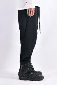 2102-PT06 Nylon Stretch Track Pants Black