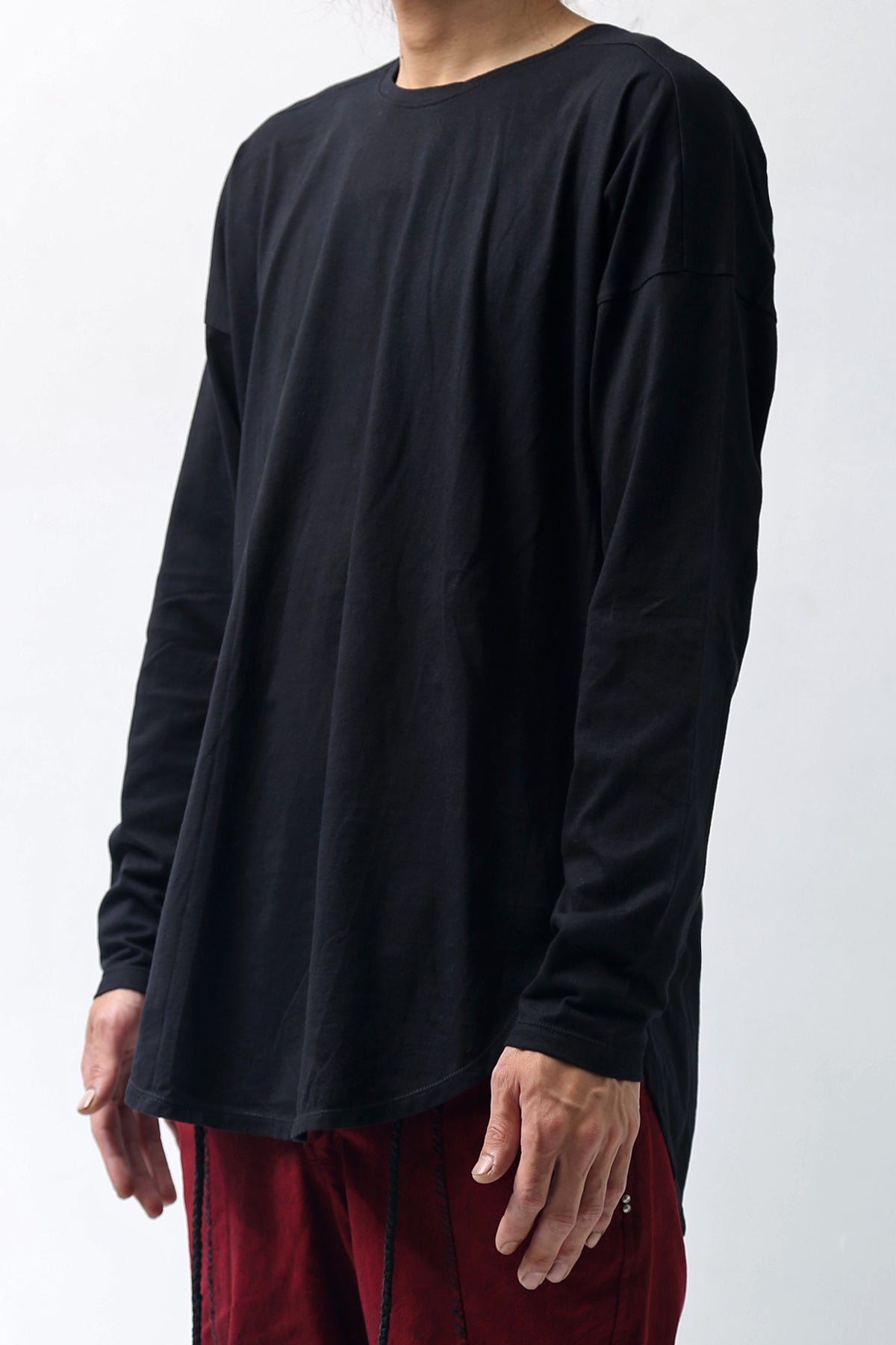 1902-CT02/LS Back Stitch Crush Cut / LS Black