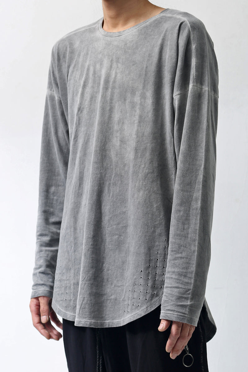 1902-CT02/LS Back Stitch Crush Cut / LS Charcoal